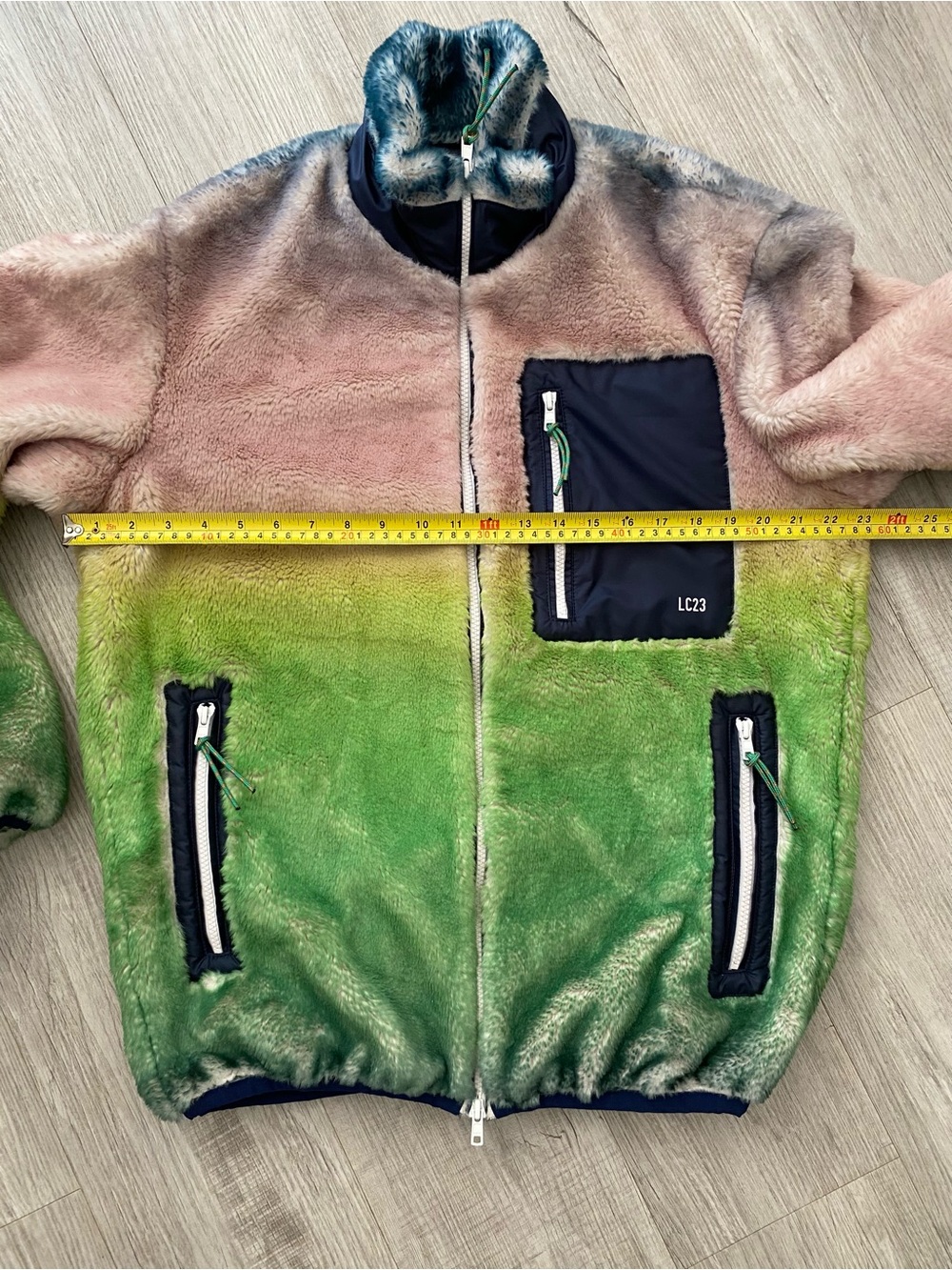 LC23 Faux Fur Gradient Jacket ASO Atypical Zahid Rare HTF Streetwear - Sz M - Picture 8 of 9
